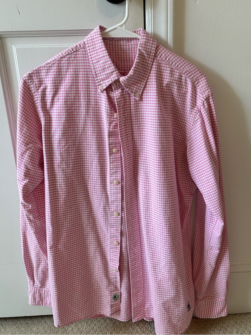Ralph Lauren Men's Pink Oxford Gingham Button-Down Shirt